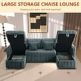 thumbnail image 4 of LLappuil Sectional Sofa, 107" U Shaped Sectional Couch with Storage Chaise, Adjustable Backrest, USB Charger, Cup Holder & Side Pocket, Corduroy Sofa with Pull Out Sofa Bed for Living Room Dark Gray, 4 of 9