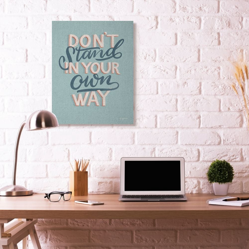 Stupell Industries Your Own Way Inspirational Word Modern Blue Design Canvas Wall Art by Becky Thorns