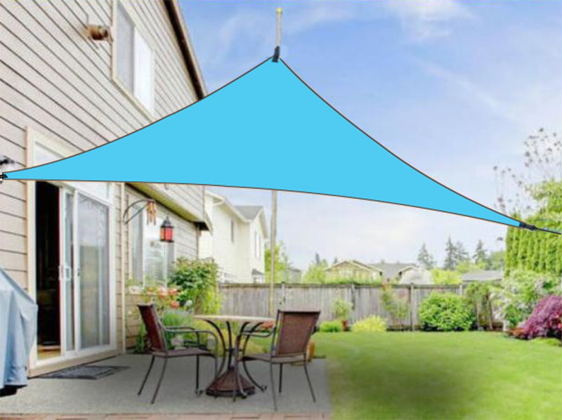 Brown Deluxe Triangle Sun Shade Sail UV Top Outdoor Canopy Patio Awning Lawn Top 