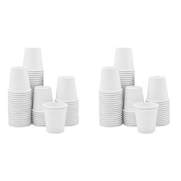White Paper Cups, Small Disposable Bathroom, Espresso, Mouthwash Cups Dispenser, Disposable Cups, (200 Pack) 3Oz
