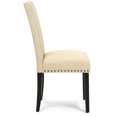 thumbnail image 4 of Best Choice Products Set of 2 Upholstered High Back Padded Accent Dining Chairs w/ Wood Legs, Studs - Ivory, 4 of 7