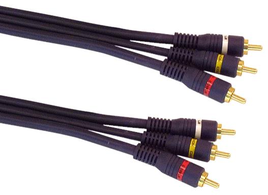 IEC M7393-12 3 RCA to 3 RCA Blue Python Cable for Hi Resolution Signals 12' - image 1 of 1