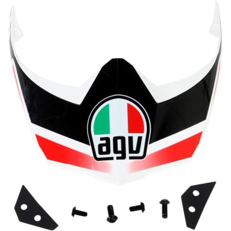 Agv Visor - AGV AX-8 EVO DS Dual Sport Replacement Peak/Visor White/Gunmetal/Red
