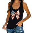 thumbnail image 2 of Aboser American Flag Tank Top Women 4th of July Tanks Going Out Tops for Women USA Flag Stars Stripes Vest Shirts Cute Bow Graphic Tees Sleeveless Patriotic Tshirts, 2 of 6