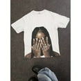thumbnail image 4 of Casual Simple Hip-Hop Fingerprint & Portrait Print Loose Round Neck Short Sleeve T-Shirt  | Three colors  S-5XL SIZE, 4 of 5