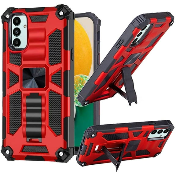 For Samsung Galaxy A13 4G Heavy Duty Stand Hybrid Shockproof [Military Grade] Rugged Protective with Built-in Kickstand Cover ,Xpm Phone Case [ Red ]