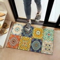 thumbnail image 2 of Bohemian Retro Floral Non-Slip Entryway Door Mat,Boho Indoor Decor Durable Low Plush Door Mat,Washable Welcome Rug for Patio Hallway Home Decor 16x24 Inches, 2 of 7