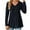 Navy, variant on Diufon Casual Womens Long Sleeve Tops Fall V Neck Button Blouses Solid Color Loose A-Line Tops