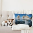 thumbnail image 4 of Ambesonne Winter Throw Pillow Cover 2 Pack, Lake Baikal in Siberia, 24", Blue Caramel White, 4 of 5