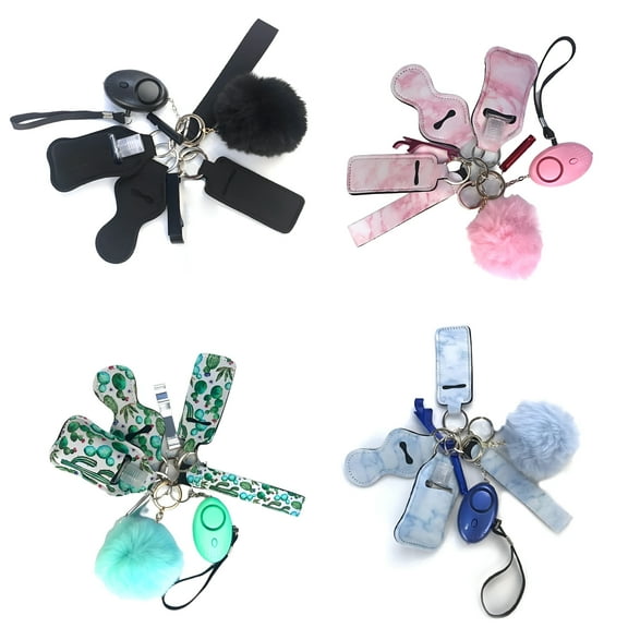 GJX Pocket Alarm Women Personal Alarm Keychain Set, 10 Pieces Keychain Set, Safety Key Chain With 140 Db Panic Alarm Torch For Women Girls And Elderly People