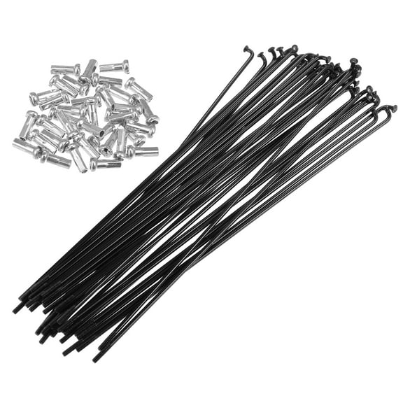 Unique Bargains 36pcs 14G J Bend Bicycle Steel Spokes 176mm 6.93" Cycle Spokes with Brass Nipples for Mountain Bike MTB