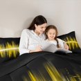 thumbnail image 4 of Homewish Modern Geometric Artistic 7pcs Bedding Comforter Set,Stripes Lines Queen Bedding Sets,Black Yellow Queen Sheet Sets For Girls Kids,Microfiber Bedroom Decor Reversible, 4 of 8