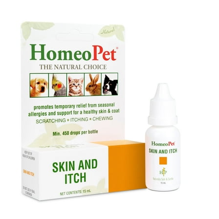 HomeoPet Skin and Itch Natural Itch-Relief Supplement Solution for Pets, 15-Milliliter Bottle