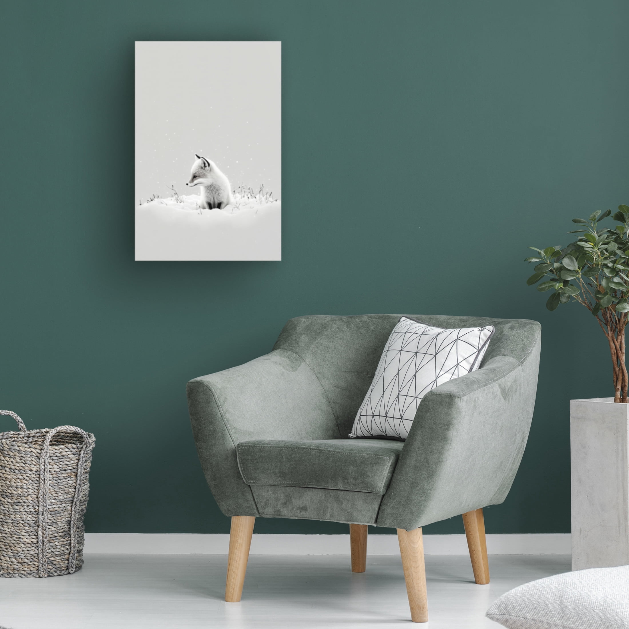 Canvas Wall Art - Treechild 'Snow Fox' Wall Art for Living Room, Bedroom, or Office D?cor by Trademark Fine Art - 12 x 19 Inches