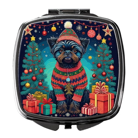 Affenpinscher Christmas Compact Mirror 2.75 in x 3 in