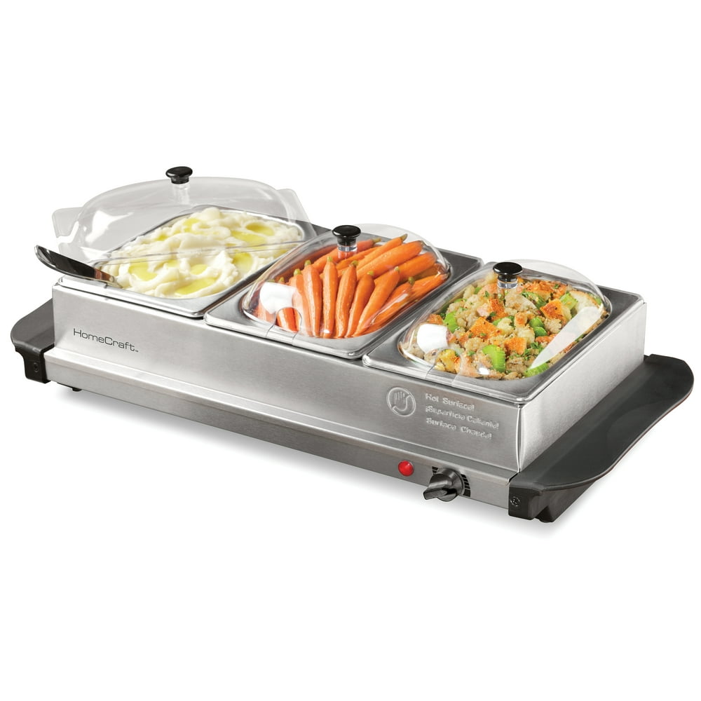 HomeCraft HCBS15SS 3Station 1.5Quart Stainless Steel Buffet Server