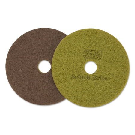 Scotch-Brite Diamond Floor Pads, 19" Diameter, Sienna, 5/Carton