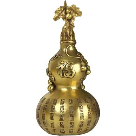 

LANGM REDAVE Feng Shui Baifu Gourd Pendant Lucky Copper Gourd That Brings Good Luck Suitable for Home Office Decoration 1102 (Size One Size)