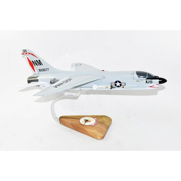 VF-191 Satan’s Kittens F-8 (1968) Model,Vought F-8 Crusader,18",Mahogany Scale Model