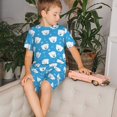 thumbnail image 4 of Balery Cute Polar Bear Conjunto de Pijama Infantil de Manga Corta con Estampado – Ropa de Dormir de Algodón Suave-Large, 4 of 6
