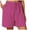 Hot Pink, variant on Women's High Waist Elastic Drawstring Shorts - Casual Loose Fit, Side Pockets, Solid Color, Summer Sports Beachwear
