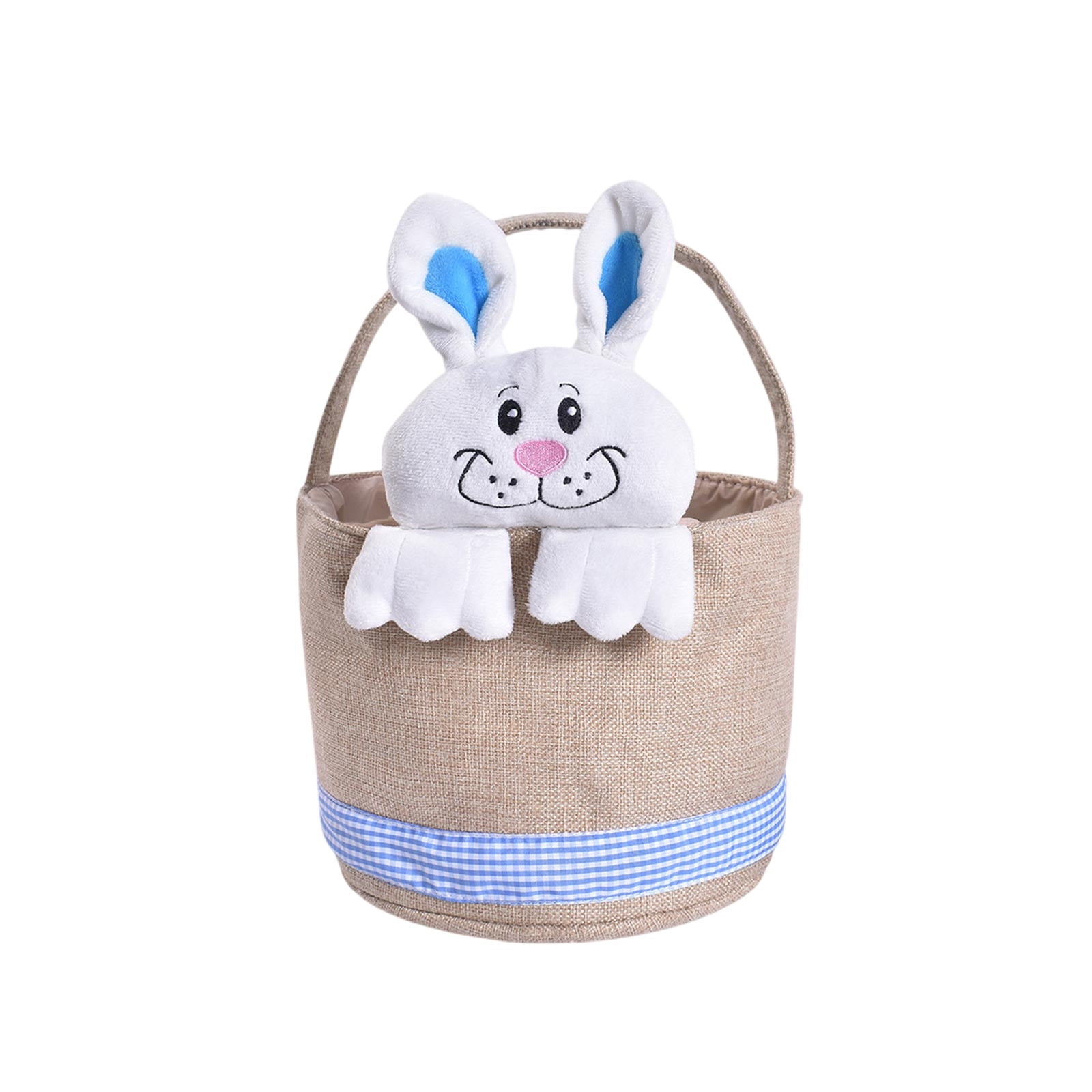 Lunxisen 2 Pcs Easter Bunny Basket Decorated Bunny Gift Basket for Easter Spring Holiday Party Home Decoration