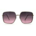 thumbnail image 6 of Womens Chic Oversize Double Rim Rectangle Butterfly Sunglasses Slate Gold - Purple Pink, 6 of 9