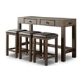 thumbnail image 1 of Furniture of America Stache 4-Piece Light Walnut Wood Counter Height Dining Set, 1 of 9