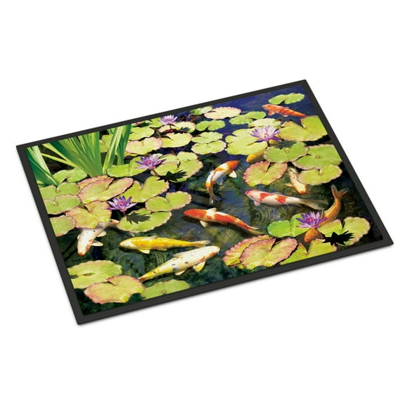 Carolines Treasures PRS4049JMAT Koi Pond IV Door Mat Indoor Rug or Outdoor Welcome Mat 24x36 Doormat  36"L x 24"W