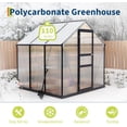 thumbnail image 5 of EastVita 6x6 FT Outdoor Walk-In Greenhouse Heavy-Duty Aluminum Frame and Polycarbonate Panels with Vented Roof Ideal for Backyard Patio Gardening and Wind Protection, 5 of 5