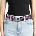 thumbnail image 5 of Buckle-Down Belt, Seatbelt Buckle Belt, Mini Hearts Black Pink, 34 to 52 Inches, 5 of 9