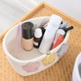 thumbnail image 4 of Heart Pattern Desktop Storage Basket | Small Fabric Organizer Box Without Lid | 7.87x5.90x3.54in | Foldable Canvas Bin for Toys, Laundry & Decor | White & Gray Options, 4 of 5