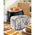 thumbnail image 4 of Black White Vintage Gnomes Small Toaster Cover 2 Slice, Kitchen Appliance Covers, Checkered Retro Art Rustic Toaster Oven Cover with Loop, Bread Machine Cover Polyester Dust Cover Protection, 4 of 4