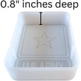 thumbnail image 4 of US Army Freshie Silicone Mold 4 x 3 x 0.8 inches Military USA Patriotic for Scented Aroma Beads Supplies Resin, Car Candles, Soap Oven Safe Bake Heat Resistant to 400 F, 4 of 6