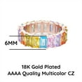 thumbnail image 2 of AFFY Eternity Rainbow Ring 18K Rose Gold Plated Emerald-Cut Multi Color AAA Created-Gemstone Rainbow Ring, Stackable Ring, Wedding Band for Women, Gift For Her-5, 2 of 6