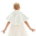 thumbnail image 4 of Quaouag Flower Girl Cozy Faux Fur Bolero Shrug Shawl Wraps Princess Cape, 4 of 4