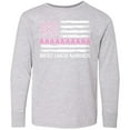 thumbnail image 3 of Inktastic Breast Cancer Awareness Pink Ribbons and Flag Long Sleeve Youth T-Shirt, 3 of 5