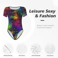 thumbnail image 5 of Picia Bright Universe Womens One Piece Swimsuits Modest Tummy Control Bathing Suits Lace Up Slimming Swim Suit-Large, 5 of 9