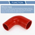 thumbnail image 4 of Unique Bargains 1pcs 51-60mm 2.01"-2.36" ID 100mm 3.94" Length 90° Red Car Silicone Hose Universal, 4 of 7