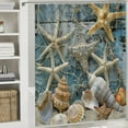 thumbnail image 6 of Chilfamy  Beach Shower Curtain Seashell Beach Theme Starfish Shell Waterproof Fabric Bathroom White, 6 of 7