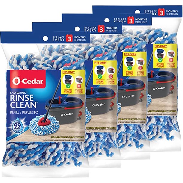 OCedar RinseClean Spin Mop Microfiber Refill, 1 CT (Pack of 4