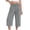 Gray, variant on Capris Pants for Women Smocked High Waist Summer Wide Leg Casual Vacation Clothes