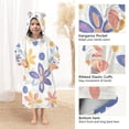 thumbnail image 3 of FORMRS Wearable Blanket Hoodie with Sleeves for Kids Cozy Flannel Sweatshirt, Blue Retro Flower, 3 of 7