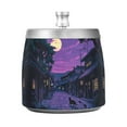 thumbnail image 7 of Yayeee Ashtray with Lid for Cigarette Smokeless Stainless Steel Home Ash Holder, Purple Street, 7 of 7