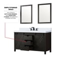 thumbnail image 4 of Brown Double Bath Vanity 60" X 22", Cultured Marble Countertop, Faucet, 24" Mirrors - Scratch And Stain 59.95 In. W 21.81 D With Top, 24 Resistance For Long-term Use, 4 of 4