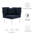 thumbnail image 5 of Stance Outdoor Patio Aluminum Corner Chair White Navy, 5 of 7
