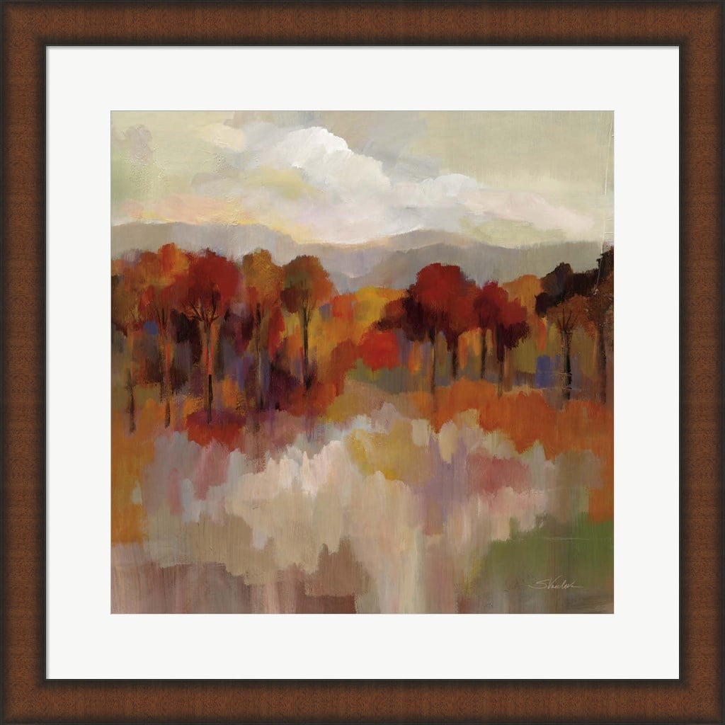 Silvia Vassileva Riverbank Abstract Teak Framed Wall Art