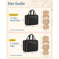 thumbnail image 6 of HOTOR Toiletry Bag, Waterproof Hanging Organizer for Travel Size Toiletries, Makeup & Cosmetic Bag for Women & Men, 11'' x 3.2'' x 8.9'', Black, 6 of 8