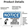 thumbnail image 2 of (2 Pack) Non-Potable Water Not For Drinking Cooking OSHA Notice Sign, 2 of 7
