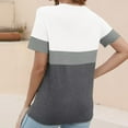 thumbnail image 2 of ameIAEA Summer Short Sleeve Tops for Women Round Neck Color Block Casual Loose Tee Shirts, 2 of 6